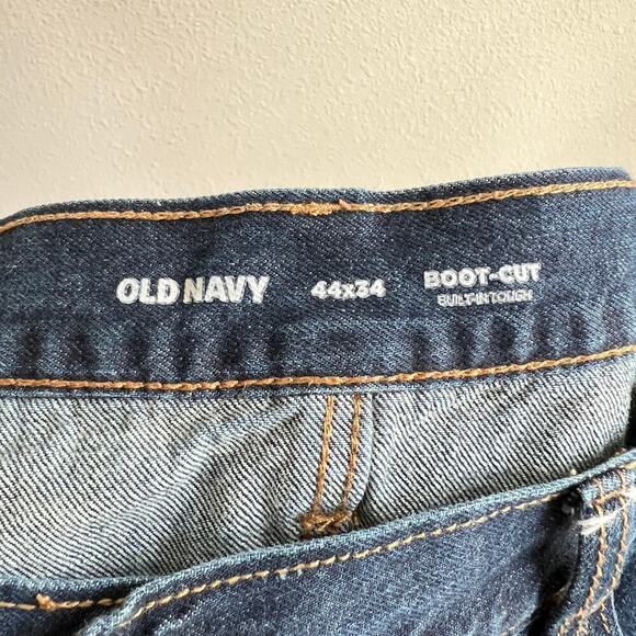 Old Navy Bootcut Jeans Men's 44x34 Dark Wash High Rise 100% Cotton Non Stretch - Picture 5 of 7